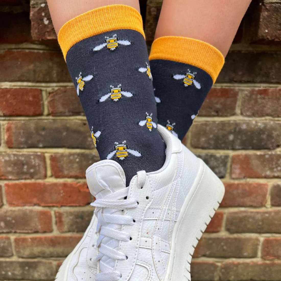 Navy Bumblebee Bamboo Socks Socks Swole Panda
