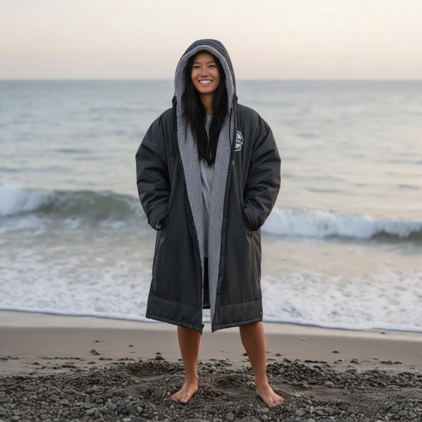 FREE BEANIE | Recycled Fleece Changing Robe “FatWrap” | Waterproof |Beach | Swimming | Surfing | Coat Accessories/Bags FatStick Boards