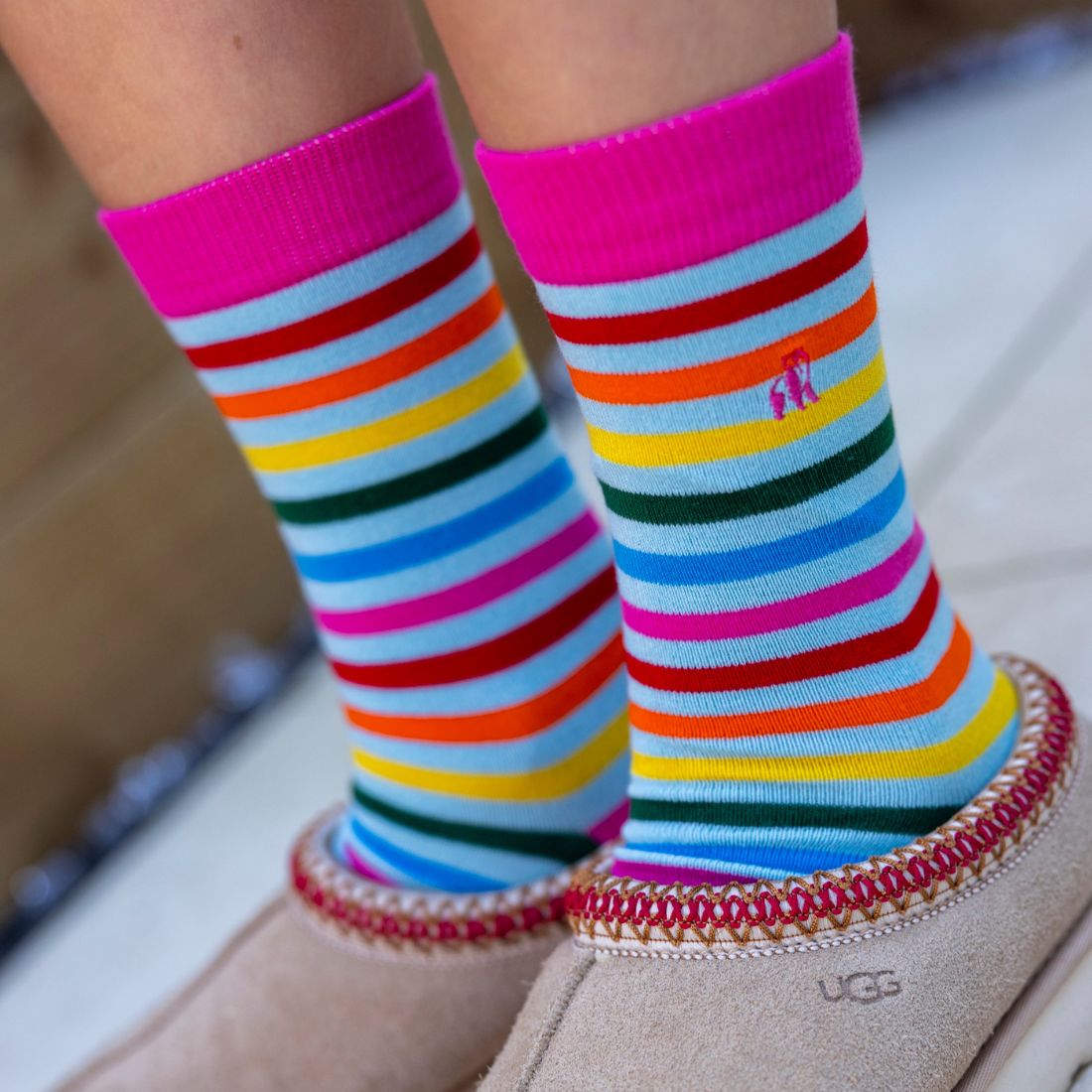 Pastel Striped Bamboo Socks Socks Swole Panda