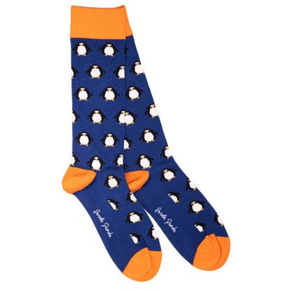Navy Penguin Bamboo Socks Socks Swole Panda UK 4-7 (US 5-7.5 / EU 37-40)