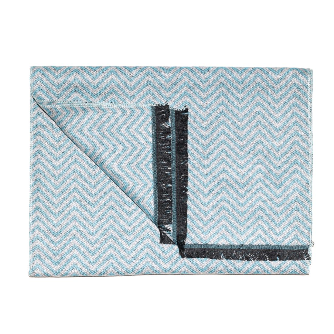 Light Blue Herringbone Bamboo Scarf Scarves Swole Panda