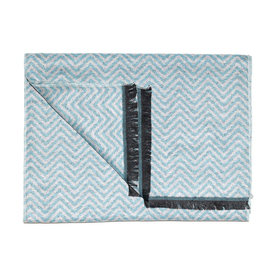 Light Blue Herringbone Bamboo Scarf Scarves Swole Panda
