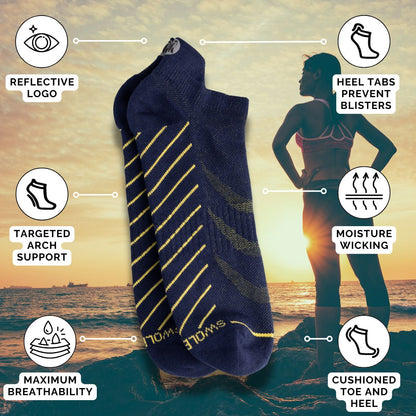 Navy Performance Trainer Socks Socks Swole Panda