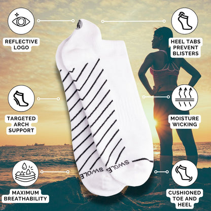 White Performance Trainer Socks Socks Swole Panda