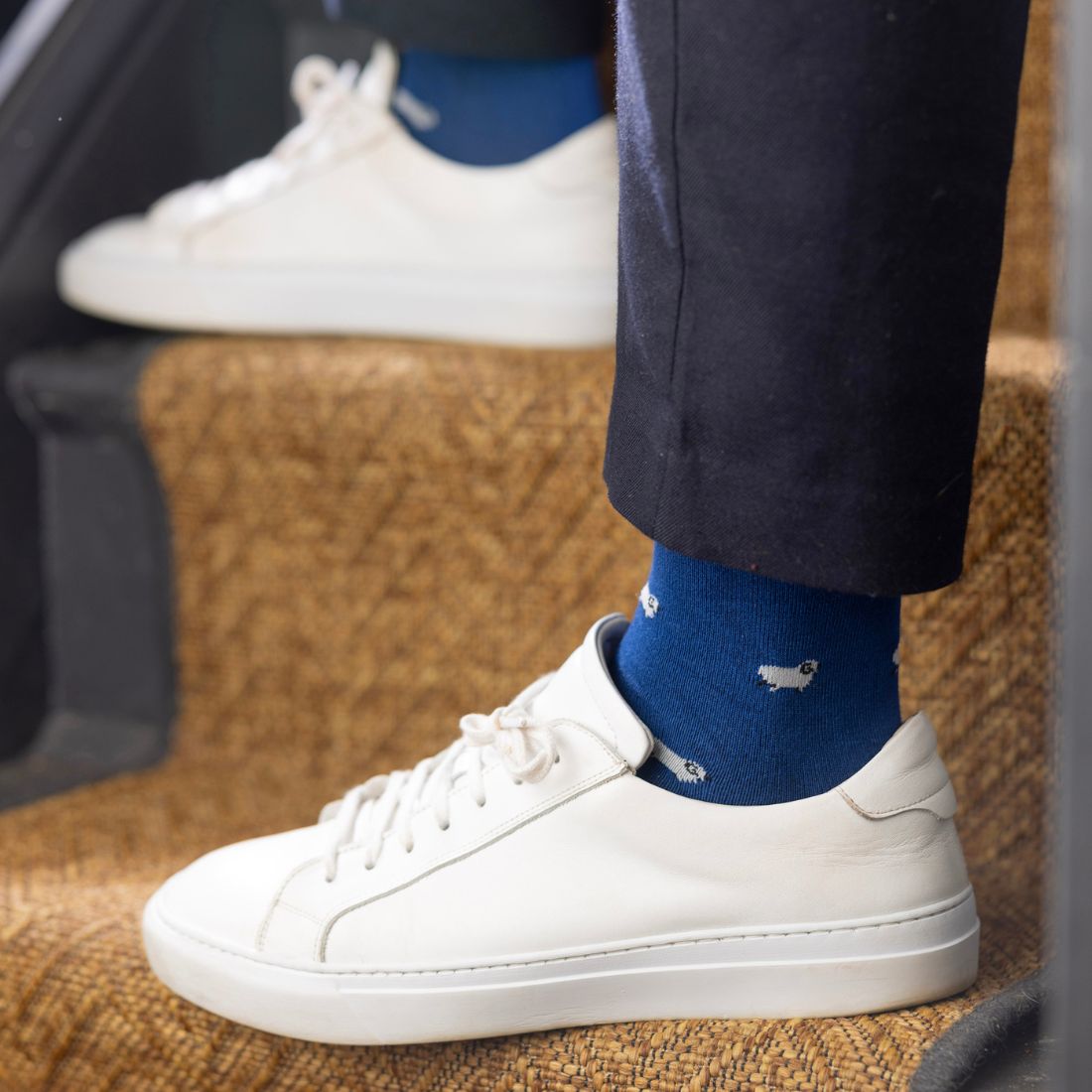 Navy Sheep Bamboo Socks Socks Swole Panda