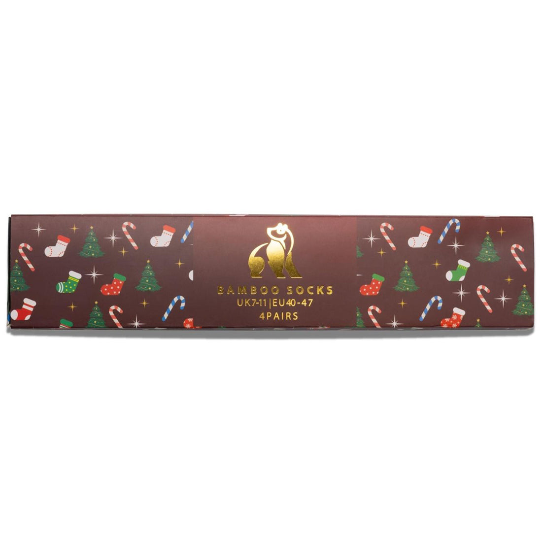 Red Christmas Drawer Box - 4 Pairs of Bamboo Socks (His) Sock Gift Box Swole Panda