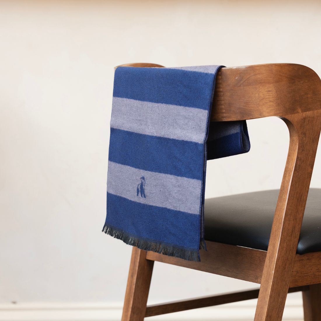 Grey & Blue Stripe Bamboo Scarf Scarves Swole Panda