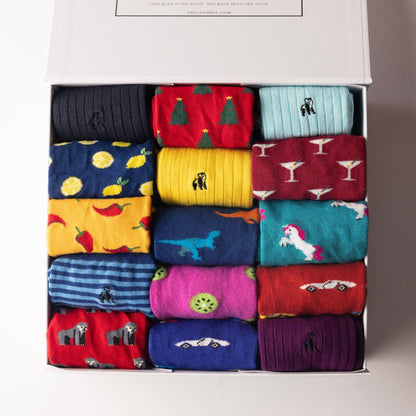 Ultimate Style Sock Box - 15 Pairs of Bamboo Socks Sock Gift Box Swole Panda UK 7-11 (US 8-12 / EU 40-47) A bit of everything