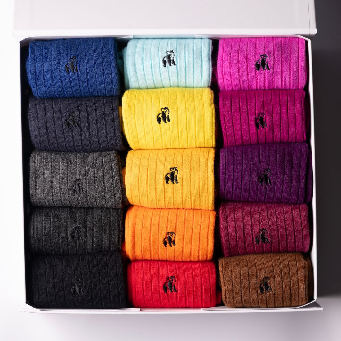 Ultimate Style Sock Box - 15 Pairs of Bamboo Socks Sock Gift Box Swole Panda UK 7-11 (US 8-12 / EU 40-47) Mainly plain