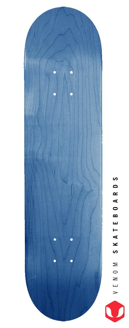 Venom Blank Skateboard Deck - Blue - 7.75" to 8.25" Deck Venom Skateboards