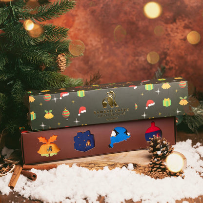 Green Christmas Drawer Box - 4 Pairs of Bamboo Socks (His) Sock Gift Box Swole Panda