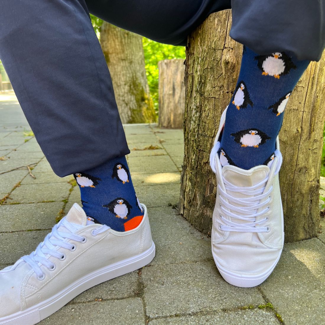 Navy Penguin Bamboo Socks Socks Swole Panda