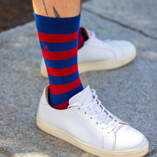 Burgundy Striped Bamboo Socks Socks Swole Panda