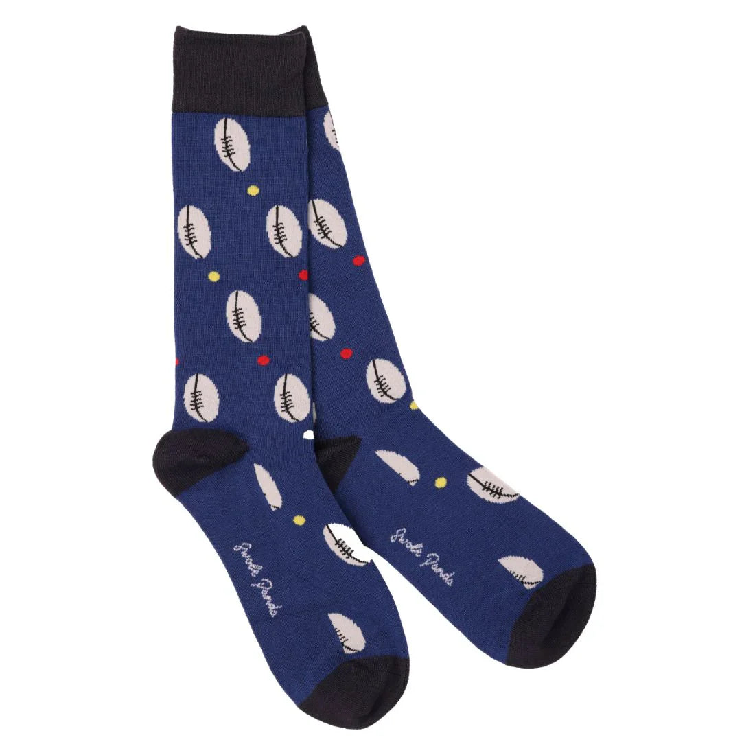 Rugby Ball Bamboo Socks (Comfort Cuff) Socks Swole Panda