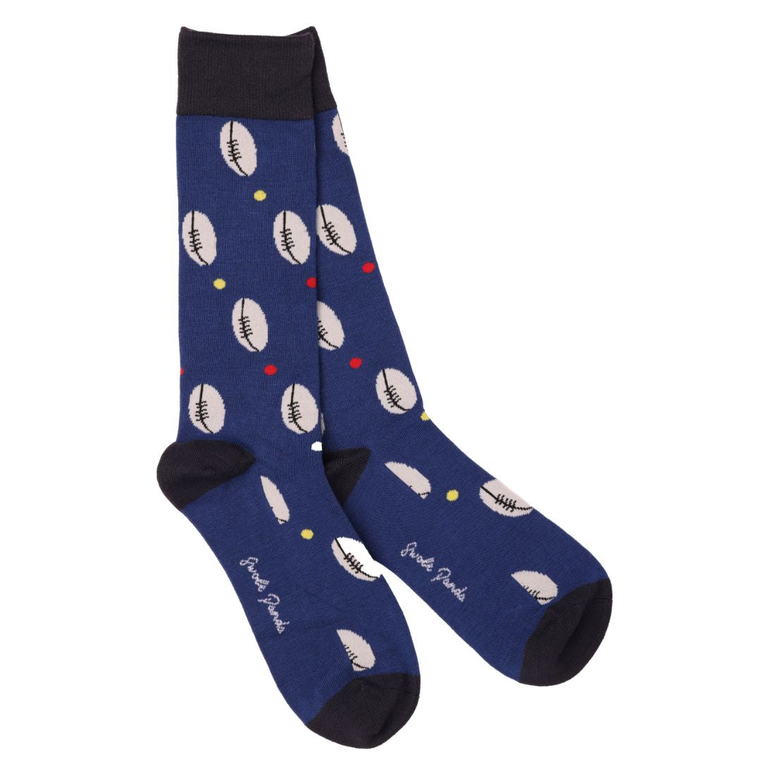 Rugby Ball Bamboo Socks Socks Swole Panda UK 7-11 (US 8-12 / EU 40-47)