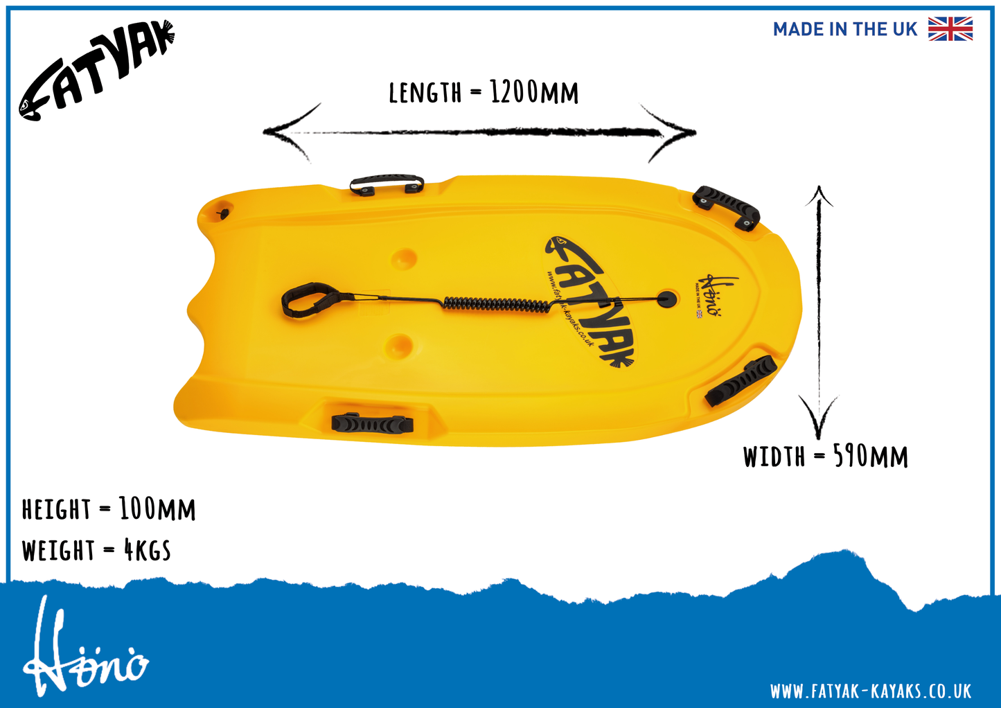 Hönö Bodyboard | Plastic Neutral | Yellow | Wave Ready