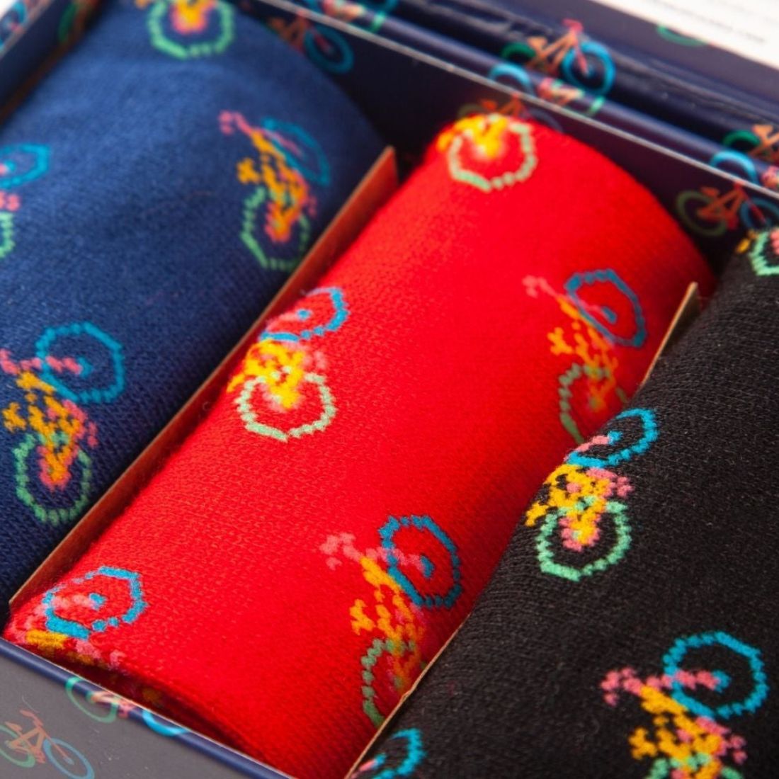 Bicycle Sock Box - 3 Pairs of Bamboo Socks (His) Sock Gift Box Swole Panda