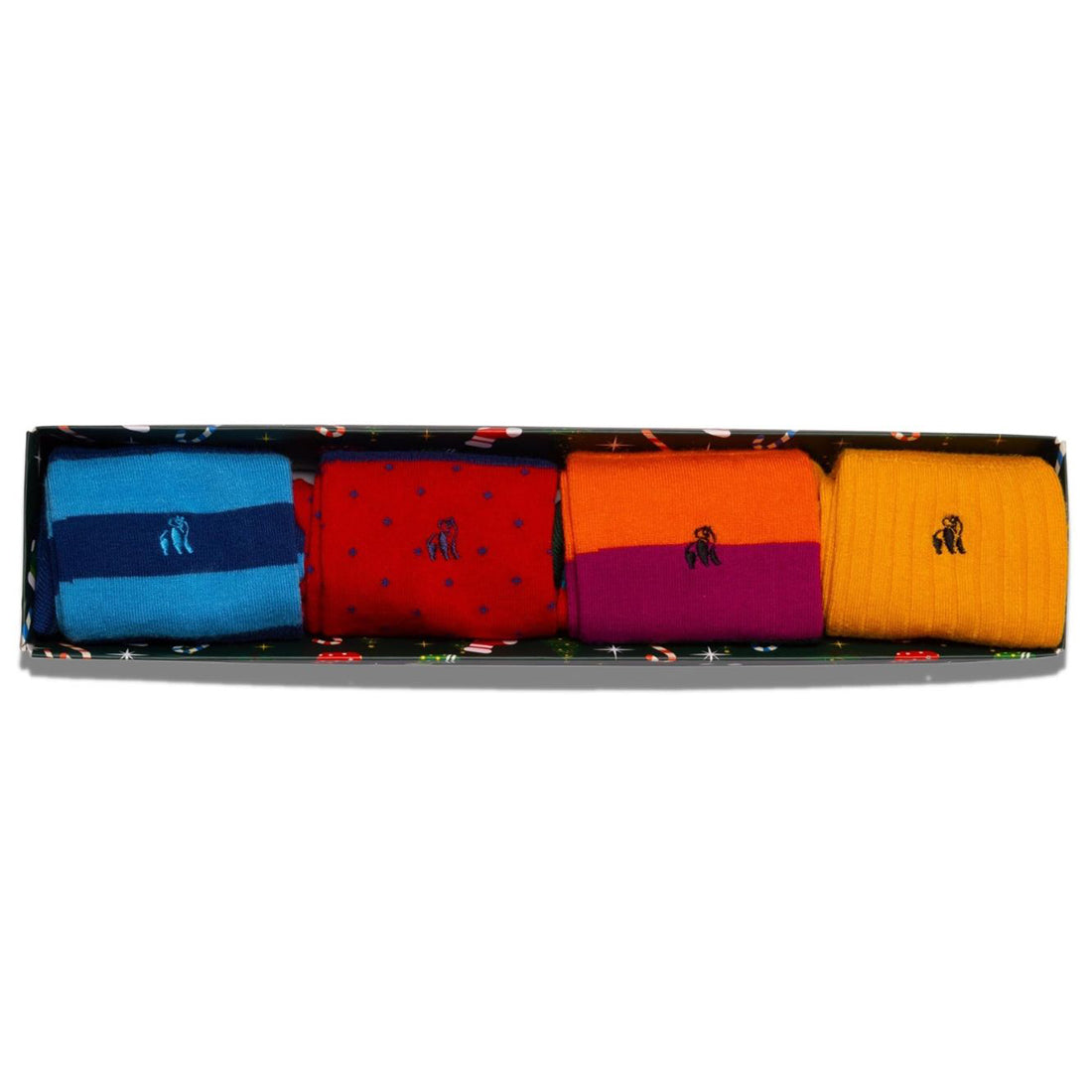 Red Christmas Drawer Box - 4 Pairs of Bamboo Socks (His) Sock Gift Box Swole Panda
