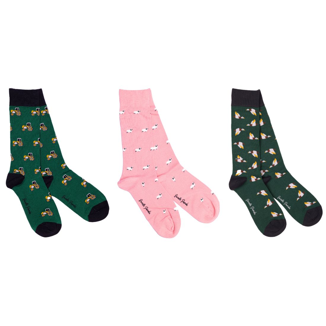 Farm Sock Box - 3 Pairs of Bamboo Socks (His) Sock Gift Box Swole Panda