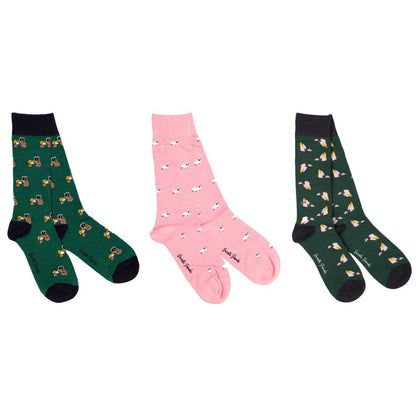 Farm Sock Box - 3 Pairs of Bamboo Socks (His) Sock Gift Box Swole Panda