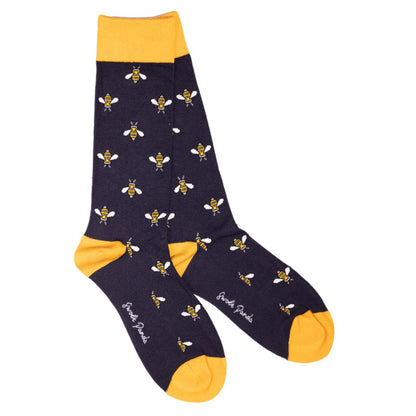 Navy Bumblebee Bamboo Socks Socks Swole Panda UK 4-7 (US 5-7.5 / EU 37-40)