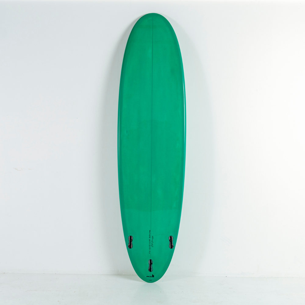 7' 6 Heritage Retro Mini Mal Surfboard in Gloss Tint Mid Length Mini Mal Circle One Surf
