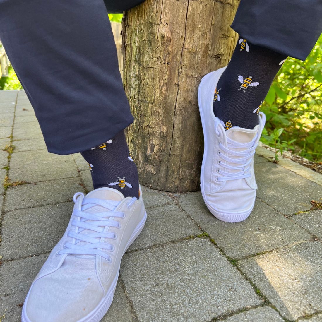 Navy Bumblebee Bamboo Socks Socks Swole Panda