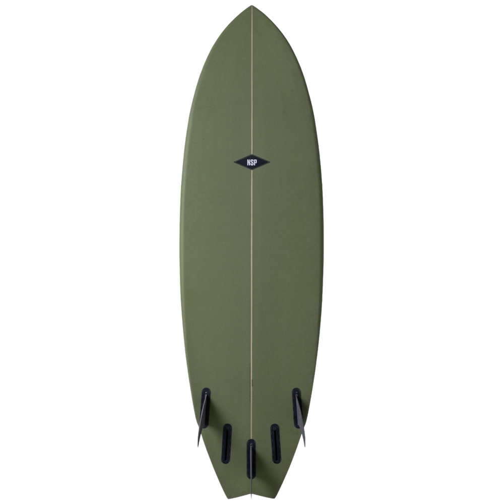 NSP Kingfish PU 6'4" Shortboard Surfboard - Olive