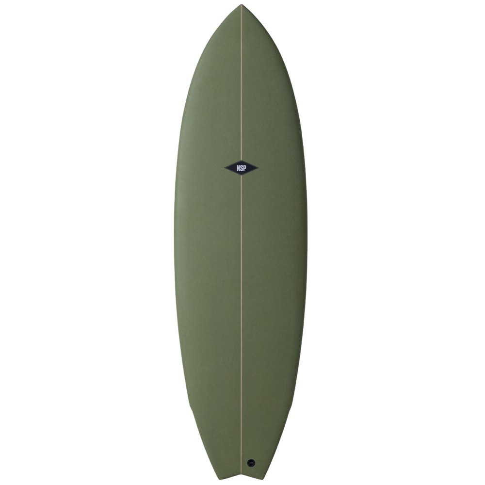NSP Kingfish PU 6'4" Shortboard Surfboard - Olive