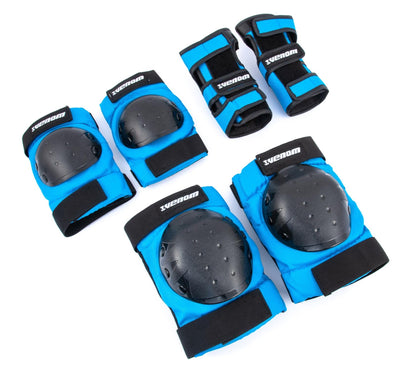 Venom Triple Knee/Elbow/Wrist Pad Set - Blue Black Pads Venom Skateboards