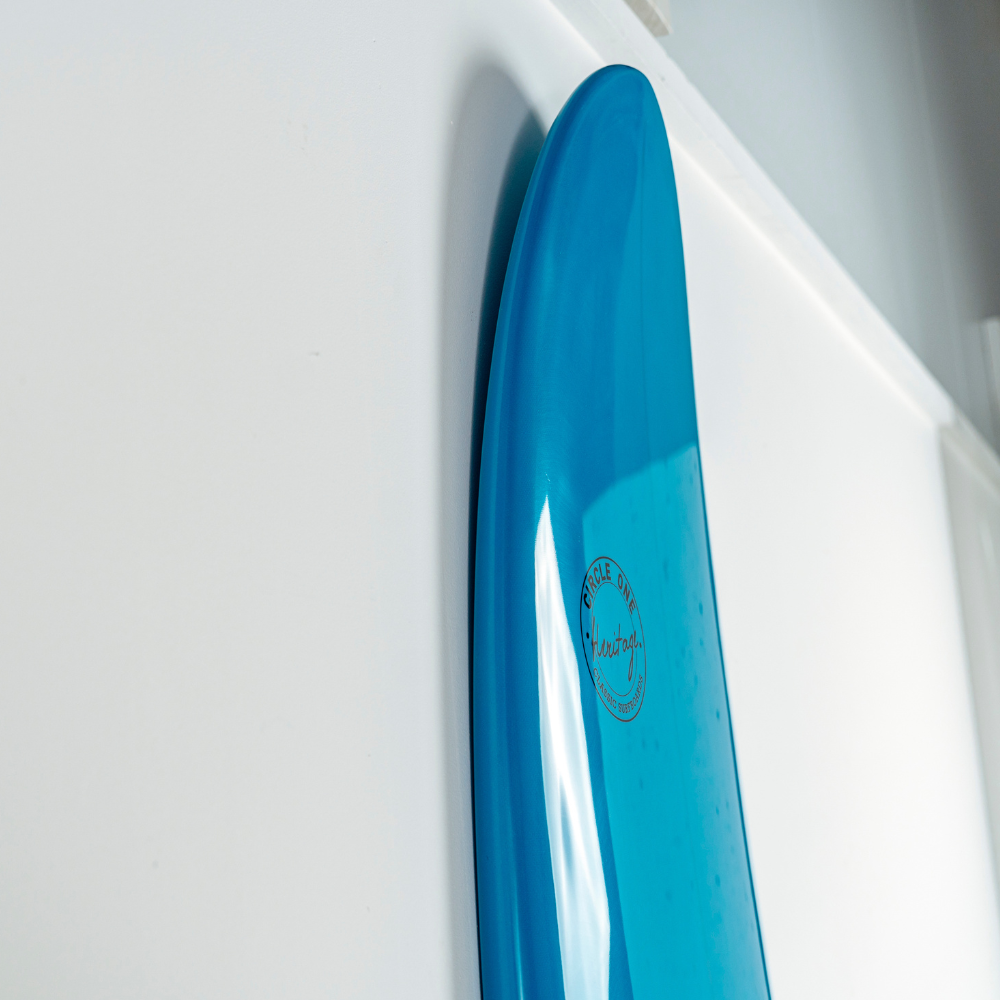7' 6 Heritage Retro Mini Mal Surfboard in Gloss Tint Mid Length Mini Mal Circle One Surf