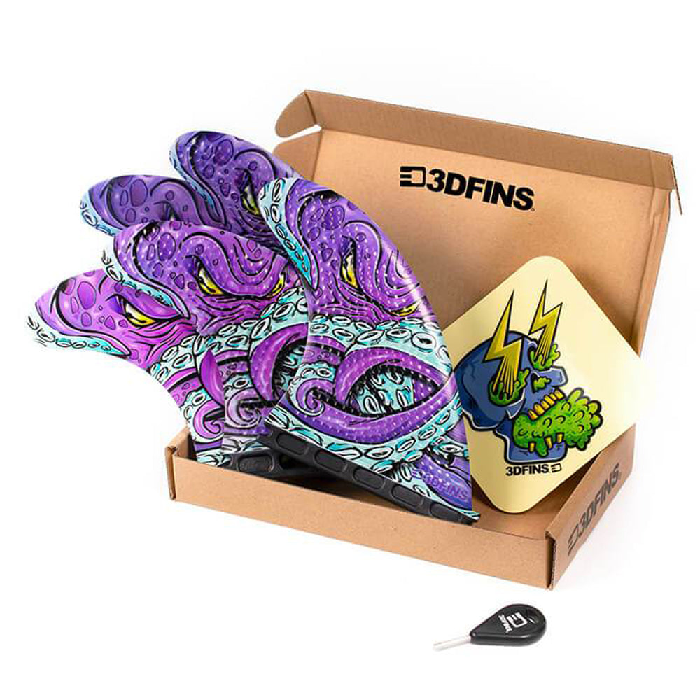 3D Fins - All Rounder 5 Fin - Medium - Kracken (FCS1/Futures) Surfboard Fins 3D Fins Futures