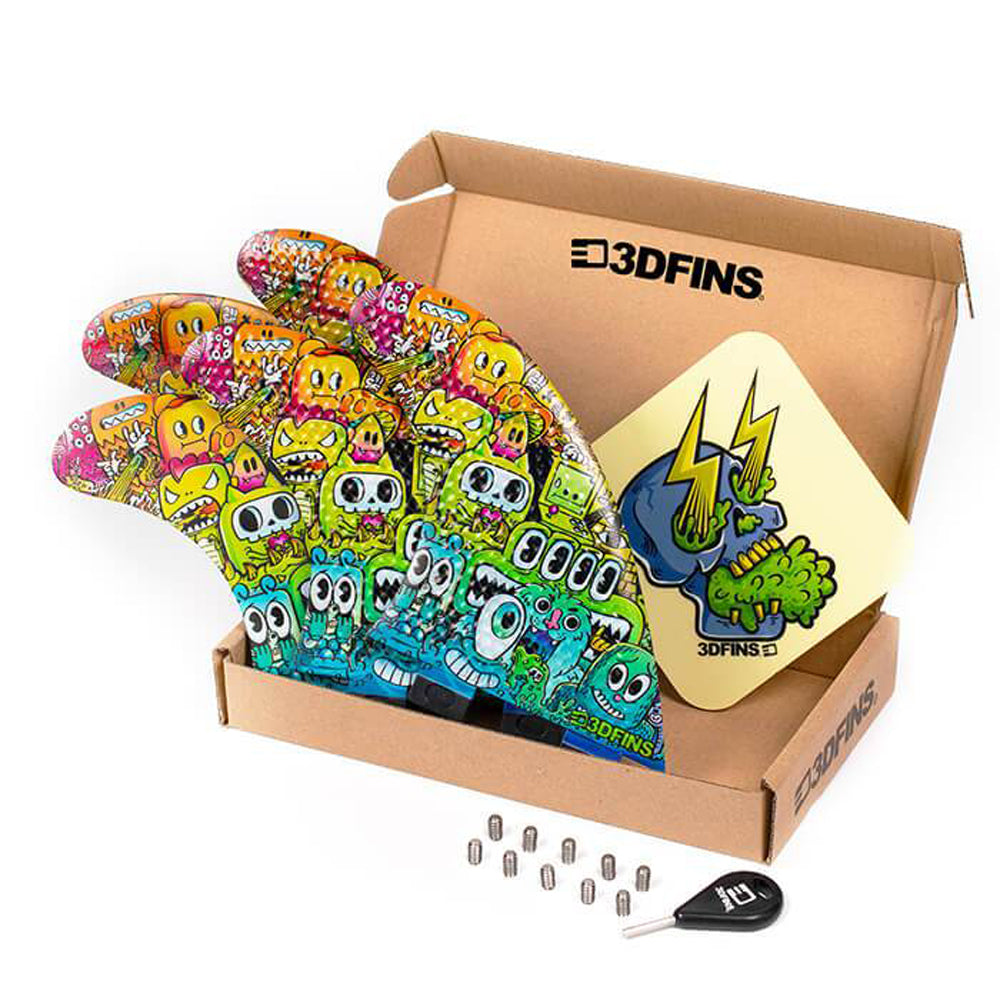 3D Fins - All Rounder 5 Fin - Medium - Monsters (FCS1/Futures) Surfboard Fins 3D Fins FCS1