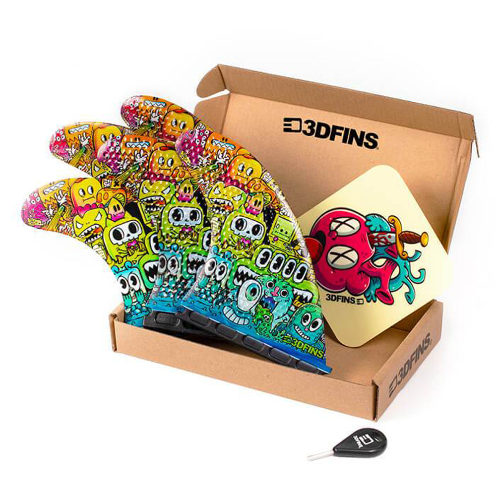 3D Fins - All Rounder 5 Fin - Medium - Monsters (FCS1/Futures) Surfboard Fins 3D Fins Futures