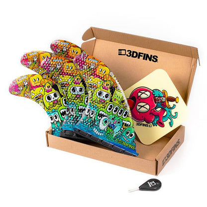 3D Fins - All Rounder 5 Fin - Medium - Monsters (FCS1/Futures) Surfboard Fins 3D Fins Futures