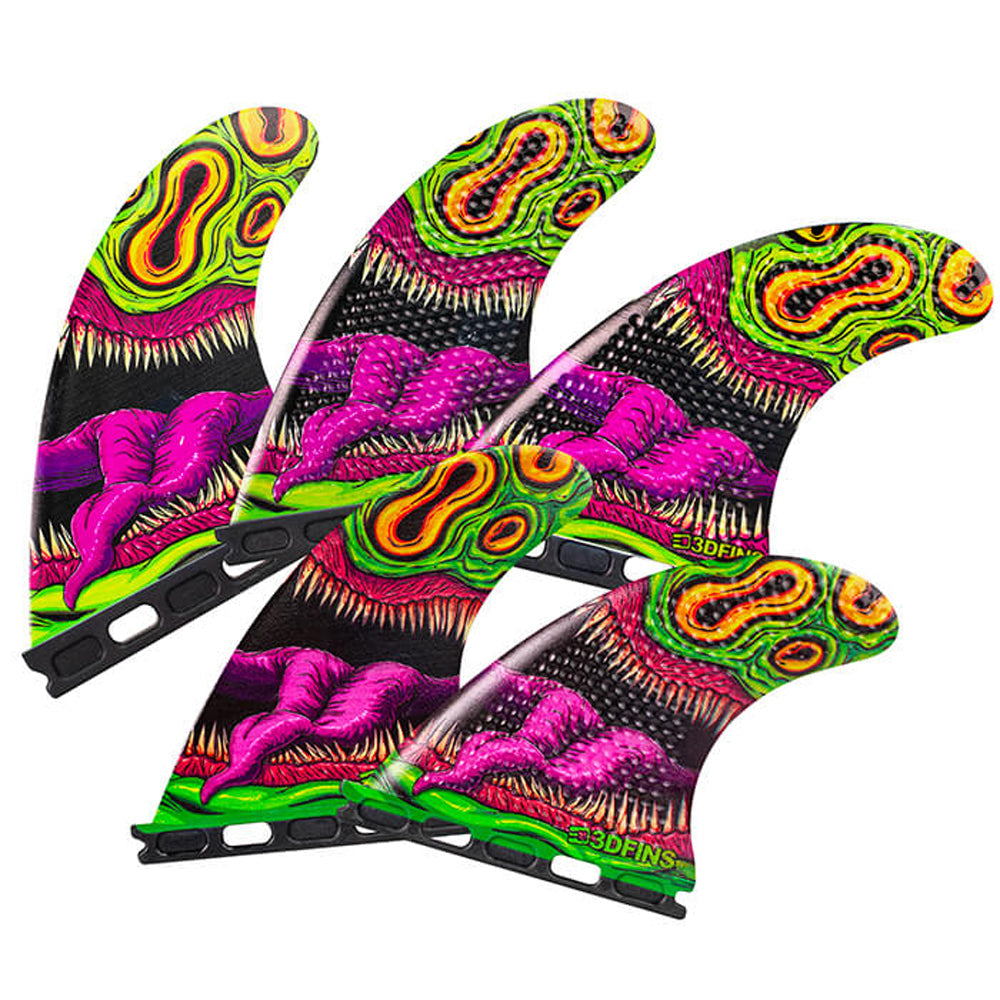 3D Fins - All Rounder 5 Fin - Medium - Mouthy (FCS1/Futures) Surfboard Fins 3D Fins