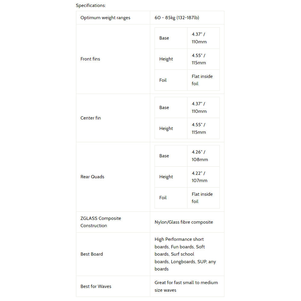 3D Fins - All Rounder 5 Fin - Medium - Kracken (FCS1/Futures) Surfboard Fins 3D Fins