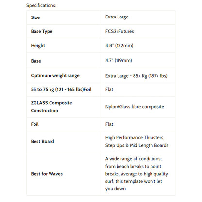 3D Fins - Driver Thruster - XL - B&W Tech (FCS2/Futures) Surfboard Fins 3D Fins