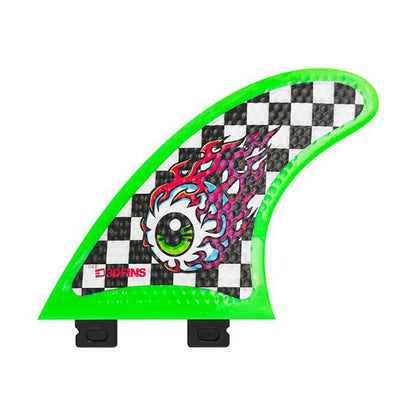 3D Fins - All Rounder Thruster - Soft - Eye Ball Checkers (FCS1 / FCS2 / Catch Surf / Futures) Surfboard Fins 3D Fins