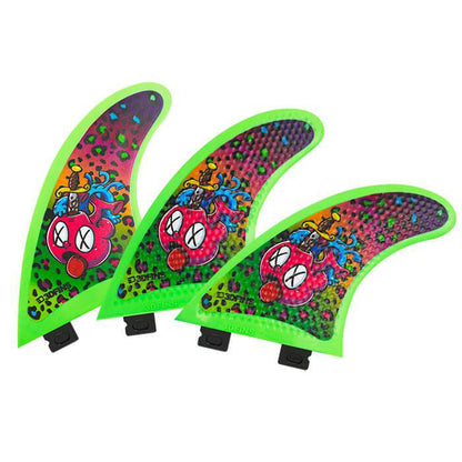 3D Fins - All Rounder Thruster - Soft - Heart Attack Leopard (FCS1 / FCS2 / Catch Surf / Futures) Surfboard Fins 3D Fins FCS1