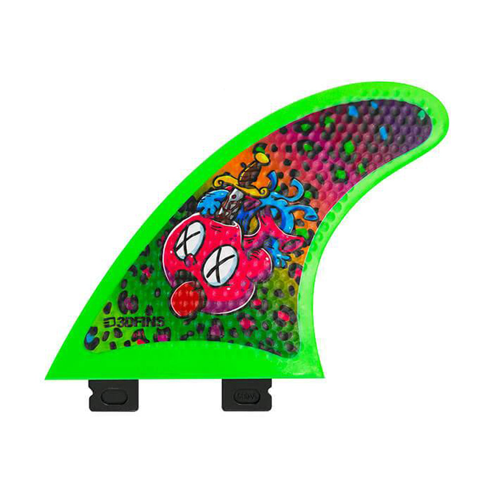 3D Fins - All Rounder Thruster - Soft - Heart Attack Leopard (FCS1 / FCS2 / Catch Surf / Futures) Surfboard Fins 3D Fins