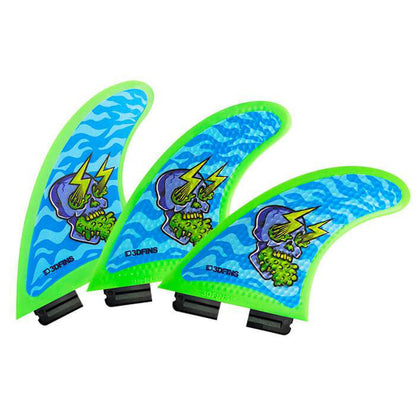 3D Fins - All Rounder Thruster - Soft - Skullbolt Zebra (FCS1 / FCS2 / Catch Surf / Futures) Surfboard Fins 3D Fins FCS2 / Catch Surf