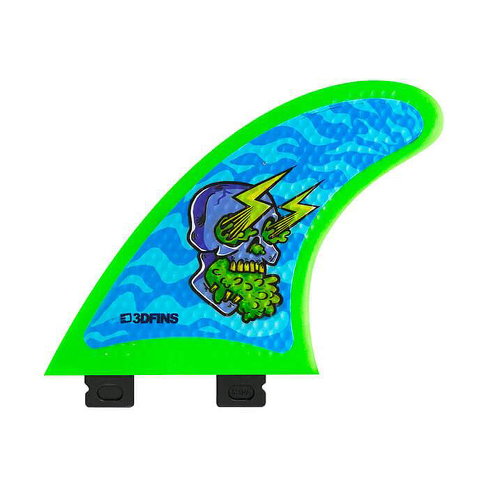 3D Fins - All Rounder Thruster - Soft - Skullbolt Zebra (FCS1 / FCS2 / Catch Surf / Futures) Surfboard Fins 3D Fins