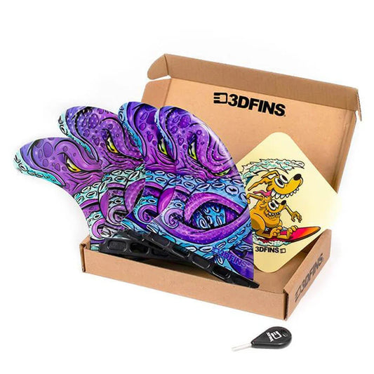3D Fins - All Rounder Quad - Medium - Kracken (FCS1/Futures) Surfboard Fins 3D Fins Futures