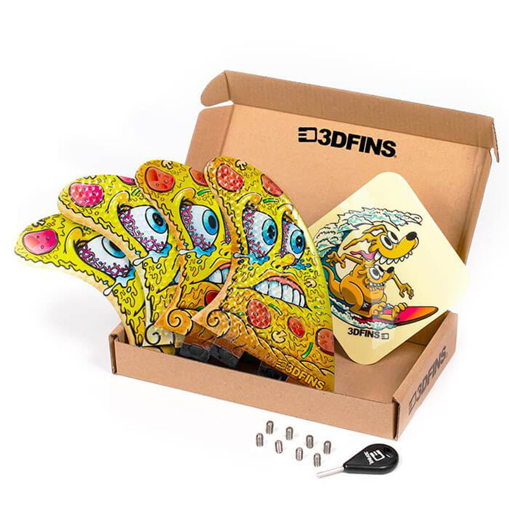 3D Fins - All Rounder Quad - Medium - Pizza (FCS1/Futures) Surfboard Fins 3D Fins FCS1