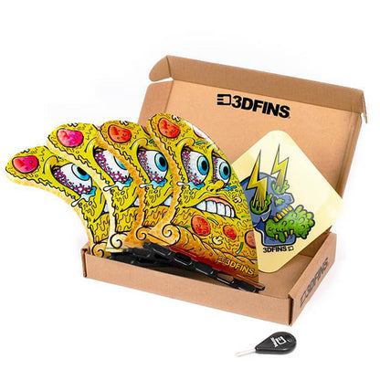 3D Fins - All Rounder Quad - Medium - Pizza (FCS1/Futures) Surfboard Fins 3D Fins Futures