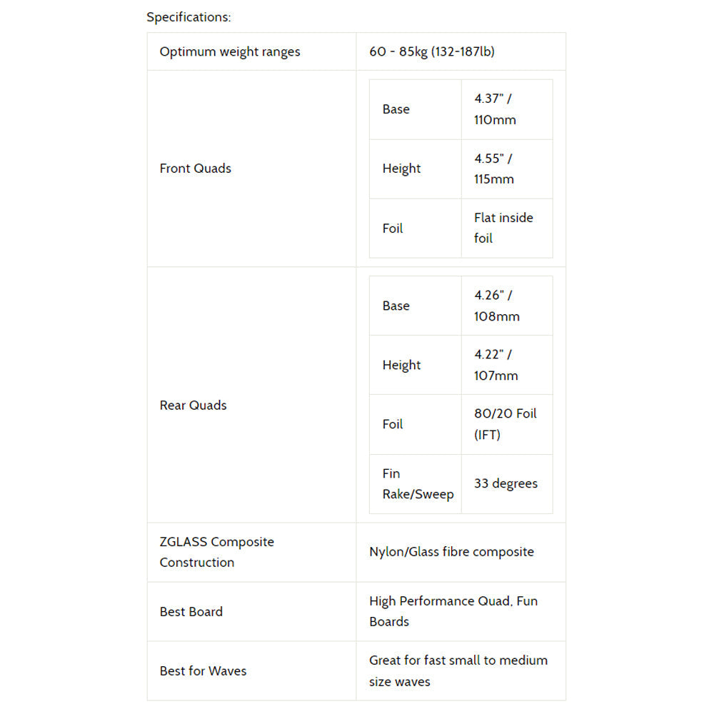 3D Fins - All Rounder Quad - Medium - Kracken (FCS1/Futures) Surfboard Fins 3D Fins
