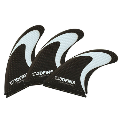 3D Fins - All Rounder Thruster - Medium - B&W Swoosh (FCS2/Futures) Surfboard Fins 3D Fins
