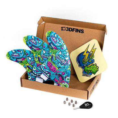 3D Fins - All Rounder Thruster - Small - Braindead (FCS1/Futures) Surfboard Fins 3D Fins FCS1