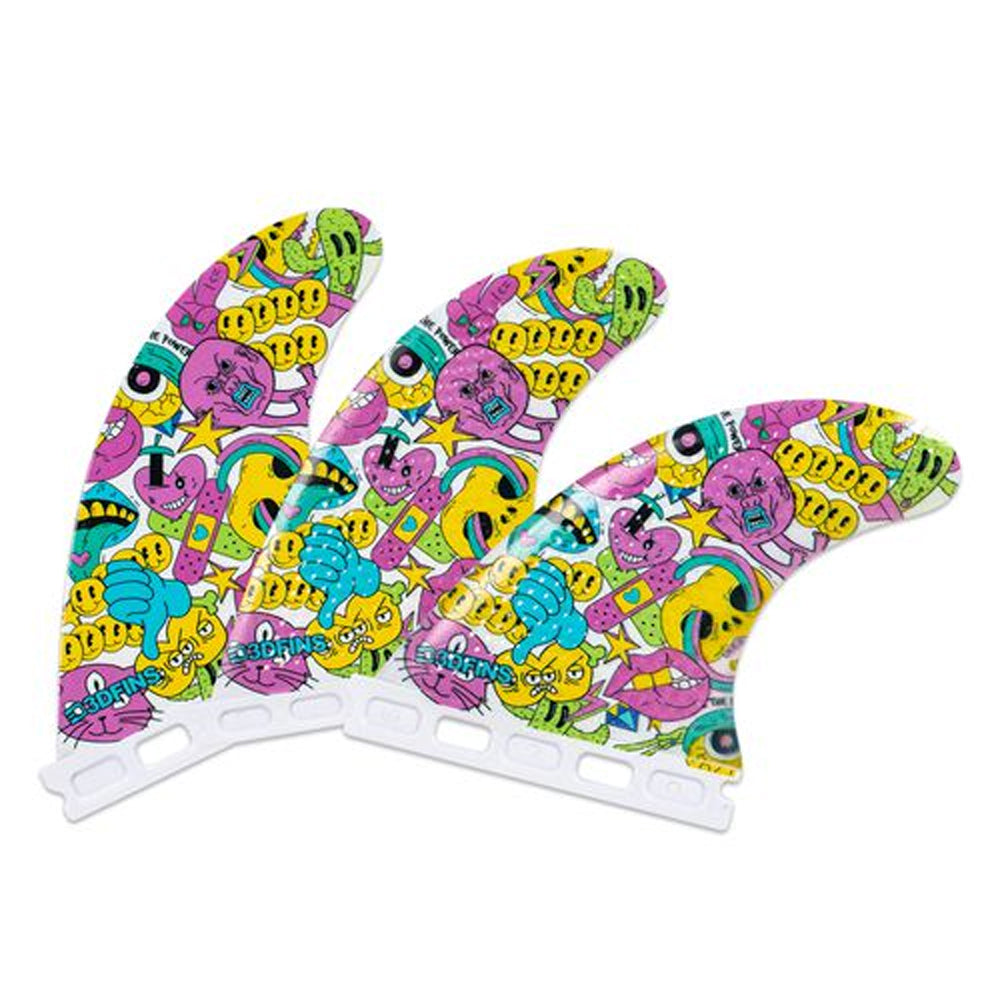 3D Fins - All Rounder Thruster - Small - Fruit Loops (FCS1/Futures) Surfboard Fins 3D Fins Futures